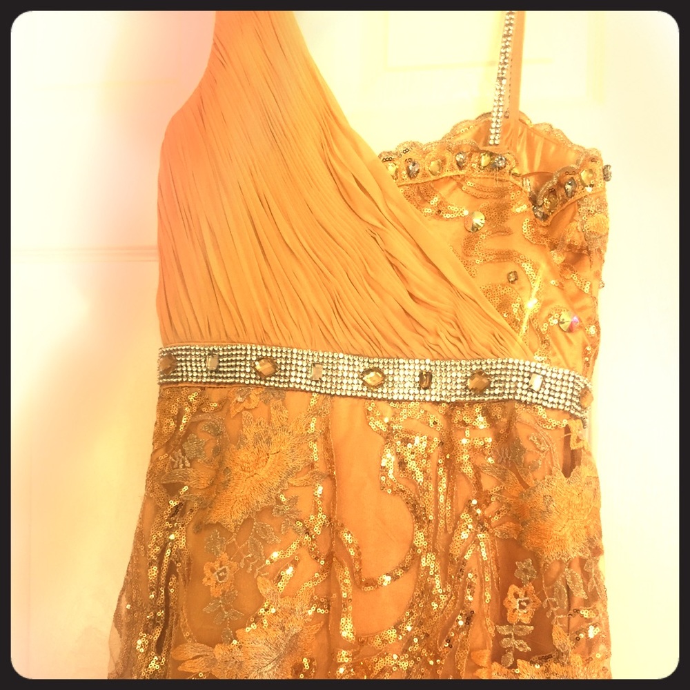Gold Long Prom Dress